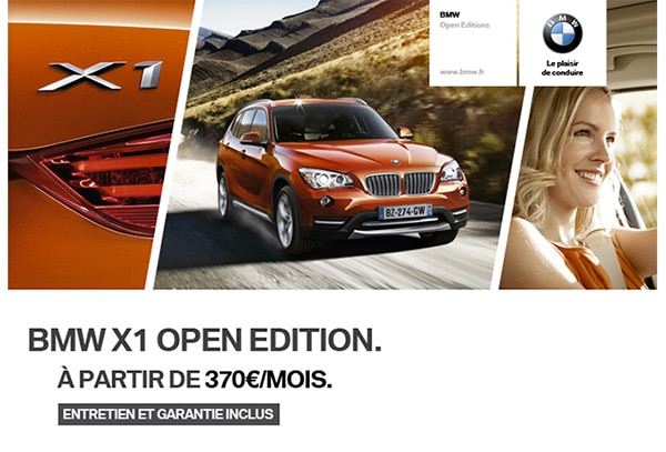 BMW X1 sDrive16d OPEN EDITION À PARTIR DE 370 €/MOIS SANS APPORT