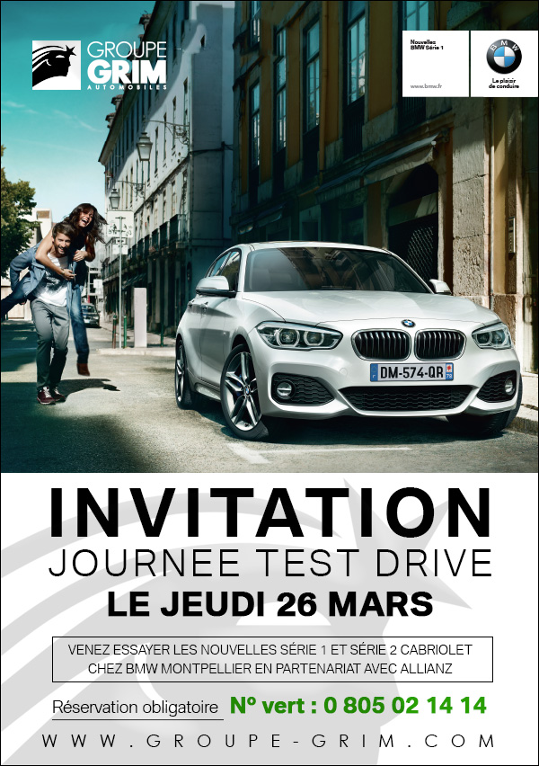 INVITATION JOURNEE TEST DRIVE le jeudi 26 mars I BMW Montpellier BMW