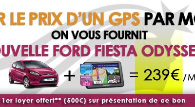 FORD FIESTA DIESEL + GPS = 239€ TTC/mois