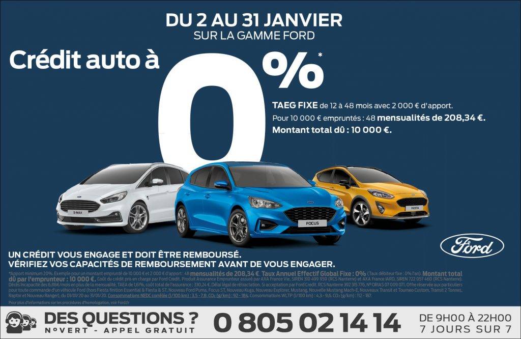 CRÉDIT AUTO 0% ! Ford Montpellier - Ford Valence - Ford Béziers - Ford Rodez - Ford Bayonne ...