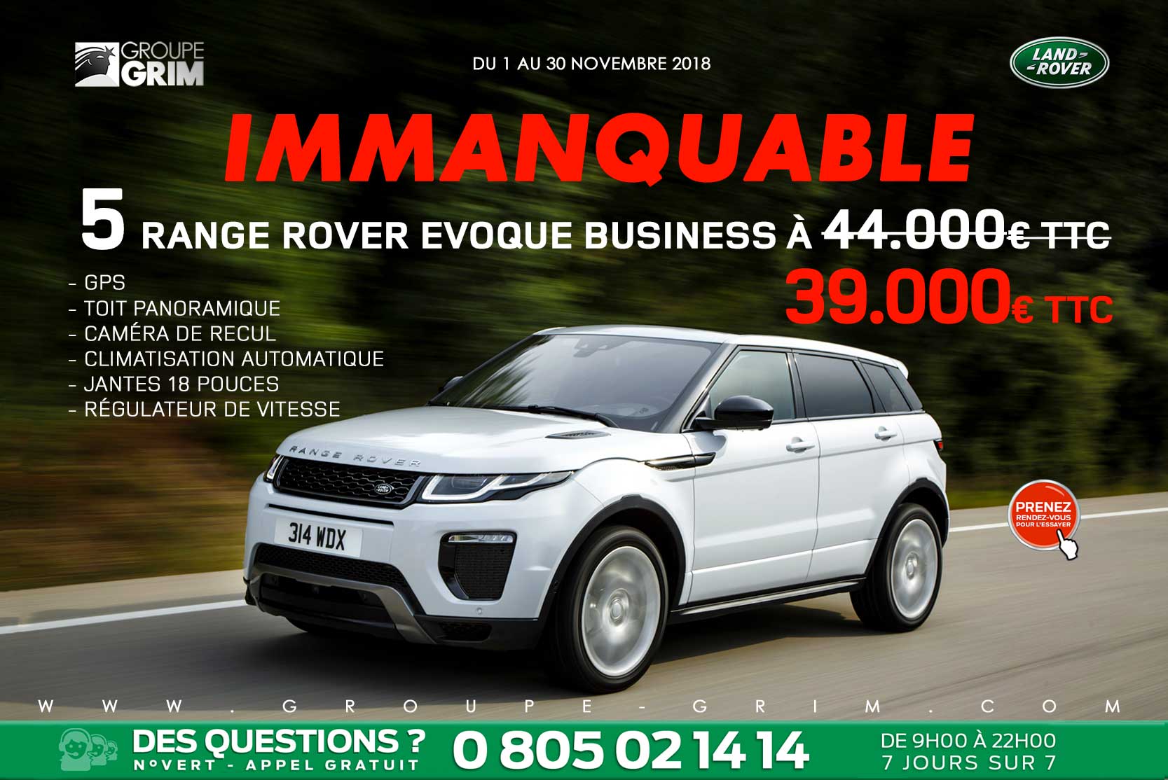 5 Range Rover evoque business à 39.000€ TTC 3 offreevoque12