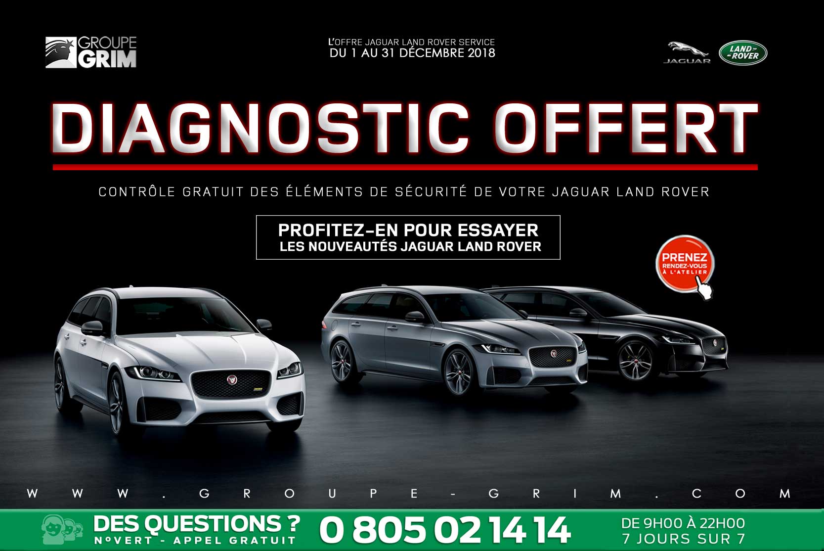Contrôle gratuit des éléments de sécurité de votre Jaguar Land Rover 3 offre v2diag offert JLR