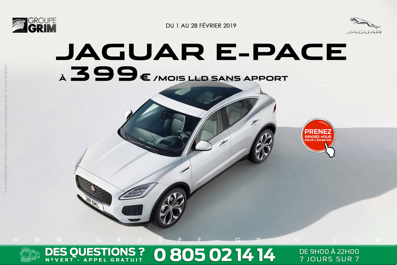 Jaguar E-Pace à 399€ / mois location longue durée sans apport 3 offreFinalV2