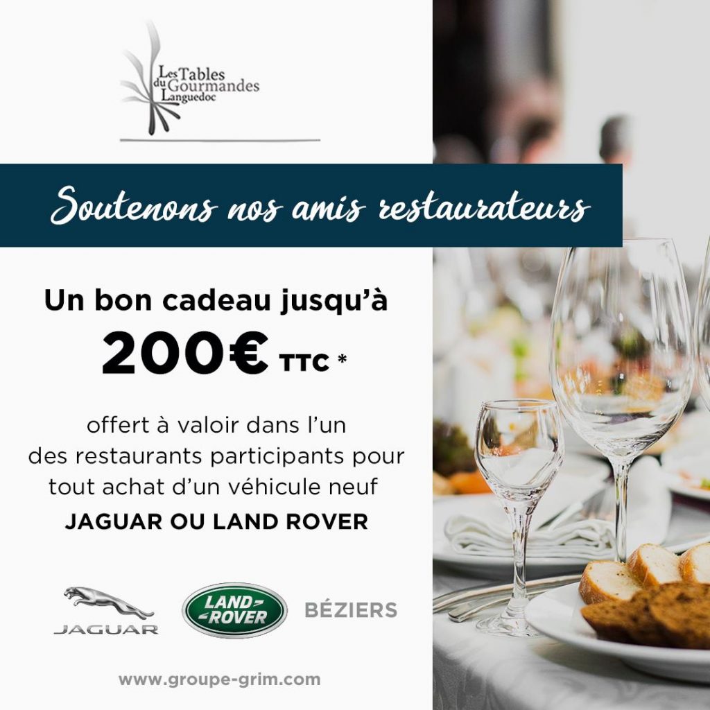 Votre concession Jaguar Land Rover Béziers soutient les restaurateurs ! 1 operation commerciale jaguar land rover beziers