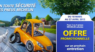 Offre pneus Michelin du 18 mars au 27 avril