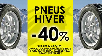 PNEUS HIVER: 40% de remise !