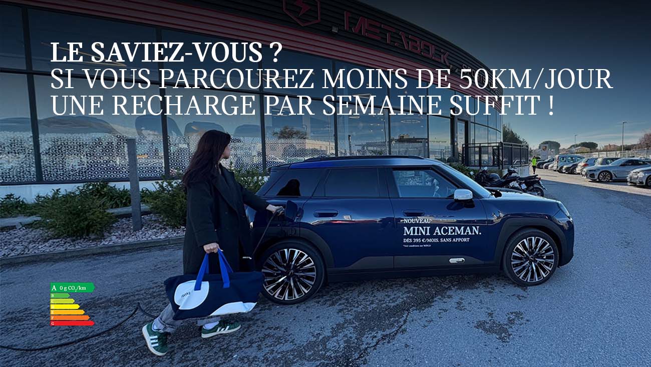 Offre Elec Fevrier 2025 MINI Aceman rouge sur une route