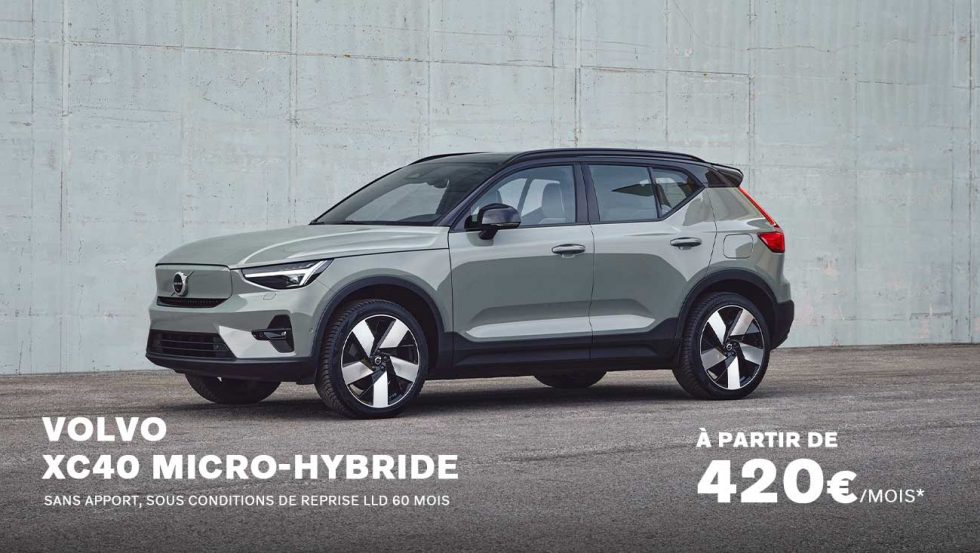 XC40 microhybride À partir de 420 €/mois Sans apport Volvo Valence